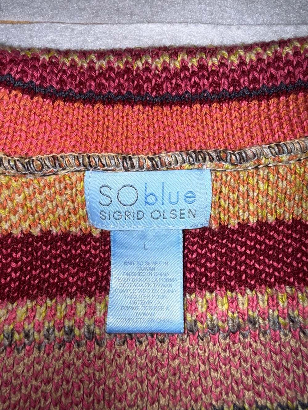 Sigrid Olsen SOblue Women's Colorful Fair Isle Pattern Knit Cardigan Sweater Siz - Picture 4 of 9
